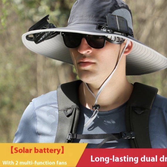 Solhat™ - Solar Hat With Fans 50% Off - Luau Loot
