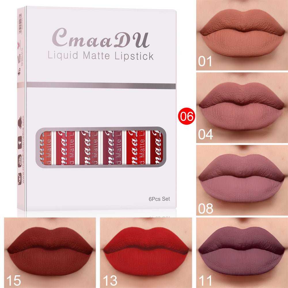 6 Boxes Of Matte Non - stick Cup Waterproof Lipstick Long Lasting Lip Gloss - Luau Loot