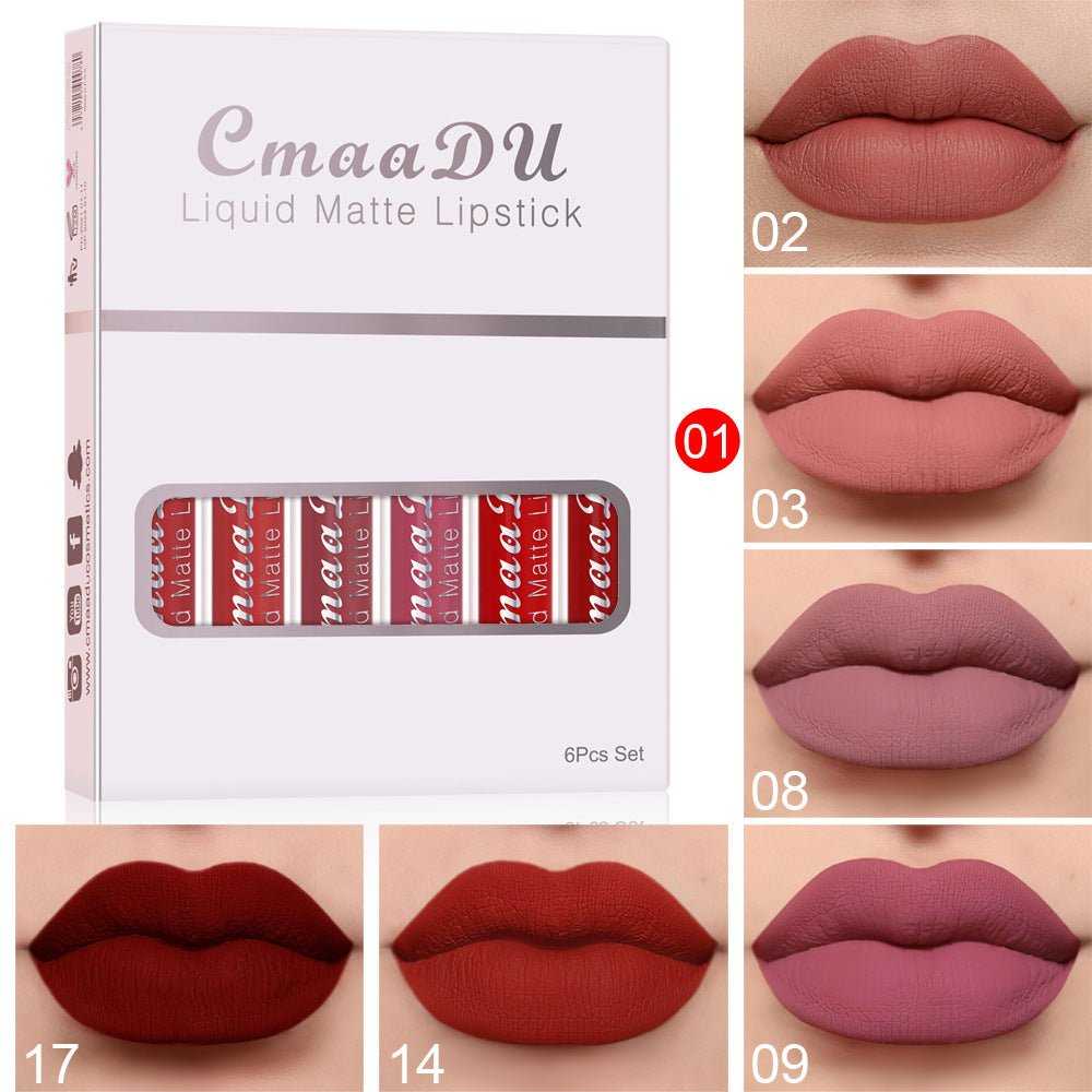 6 Boxes Of Matte Non - stick Cup Waterproof Lipstick Long Lasting Lip Gloss - Luau Loot