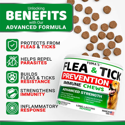 YUMA's™ - Natural Dog Flea and Tick Treatment Chewable Supplement 50% Off