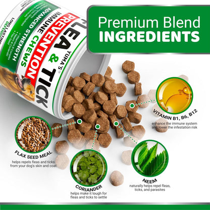 YUMA's™ - Natural Dog Flea and Tick Treatment Chewable Supplement 50% Off