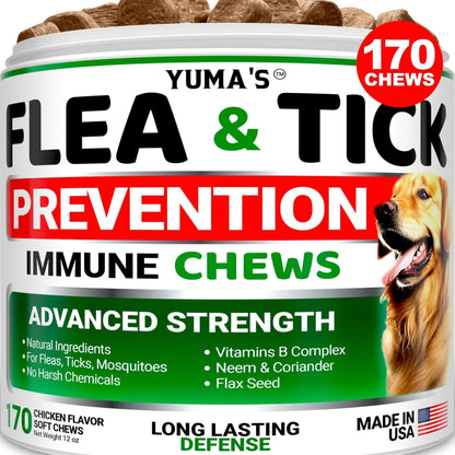 YUMA's™ - Natural Dog Flea and Tick Treatment Chewable Supplement 50% Off