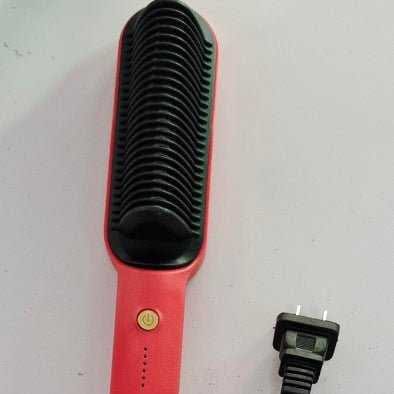 New 2 In 1 Hair Straightener Hot Comb Negative Ion Curling Tong Dual - purpose Electric Hair Brush - Luau Loot